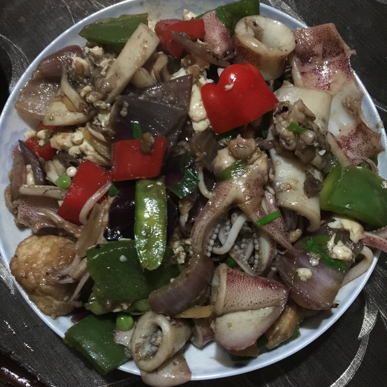 铁板海鲜日本豆腐 Seafood with Japanese Dofu