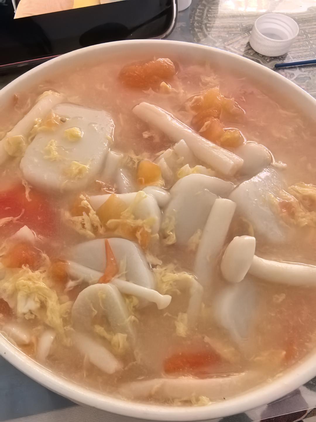 海鲜菇（菌菇）年糕汤