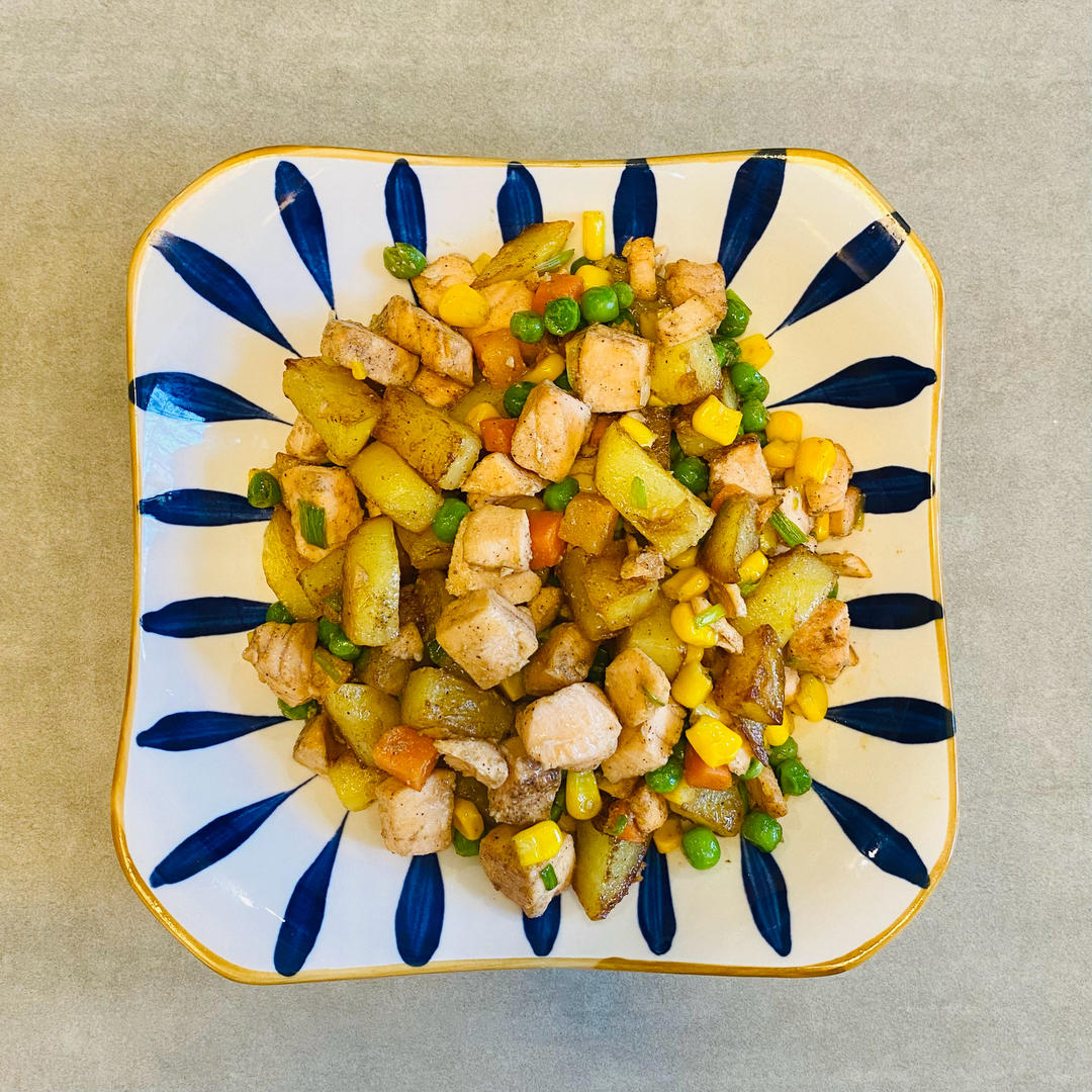 黑椒杂菜三文鱼