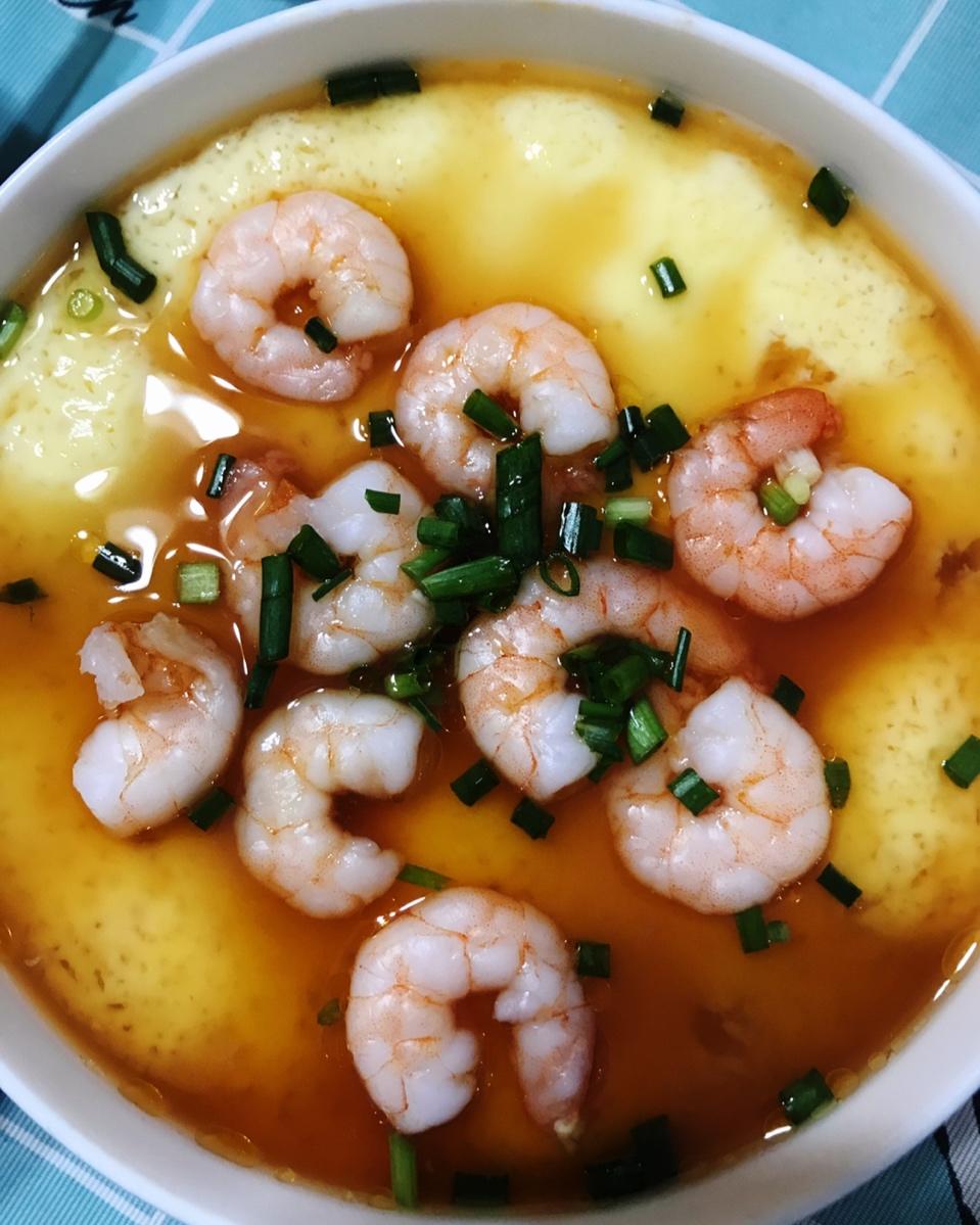虾仁豆腐蒸水蛋