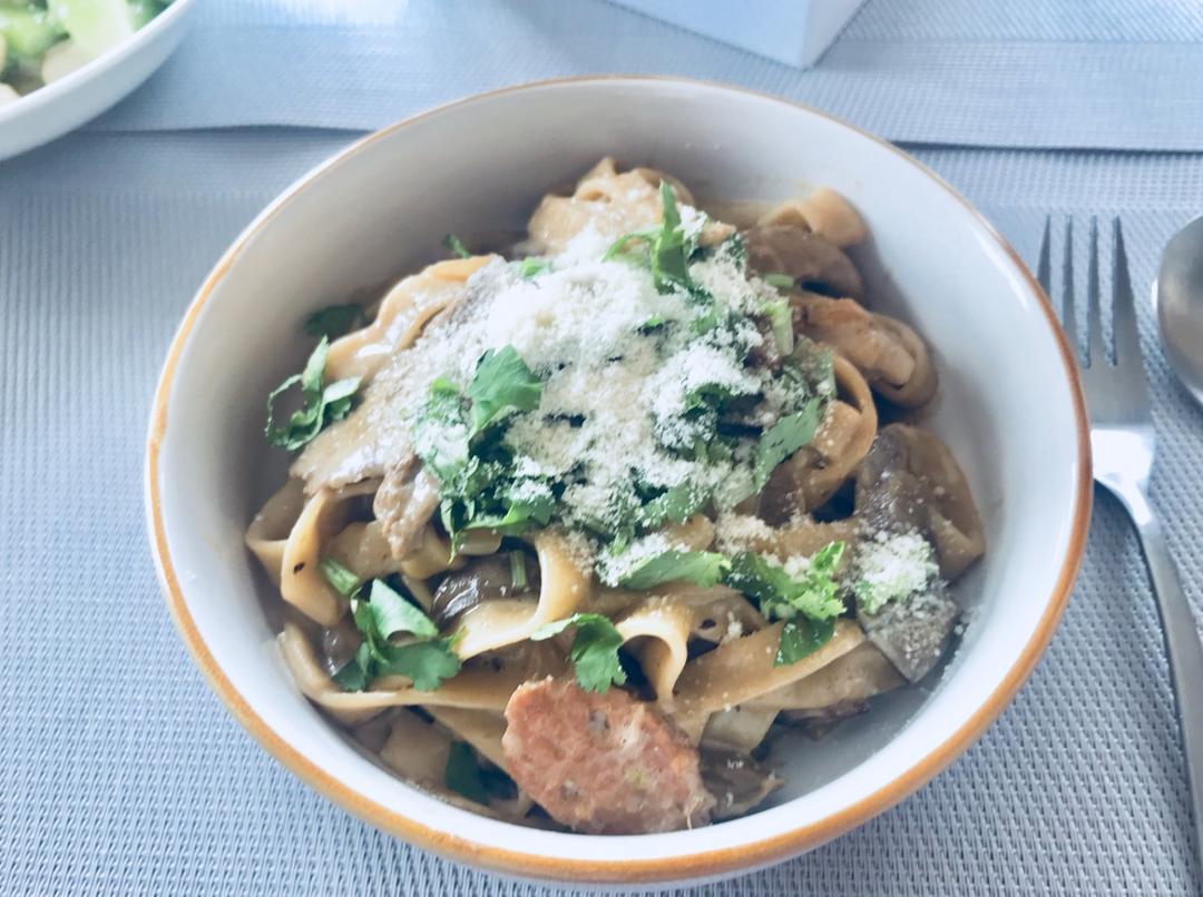 Fettuccine / Pappardelle Ai Funghi Porcini e Speck  牛肝菌熏肉奶油宽面