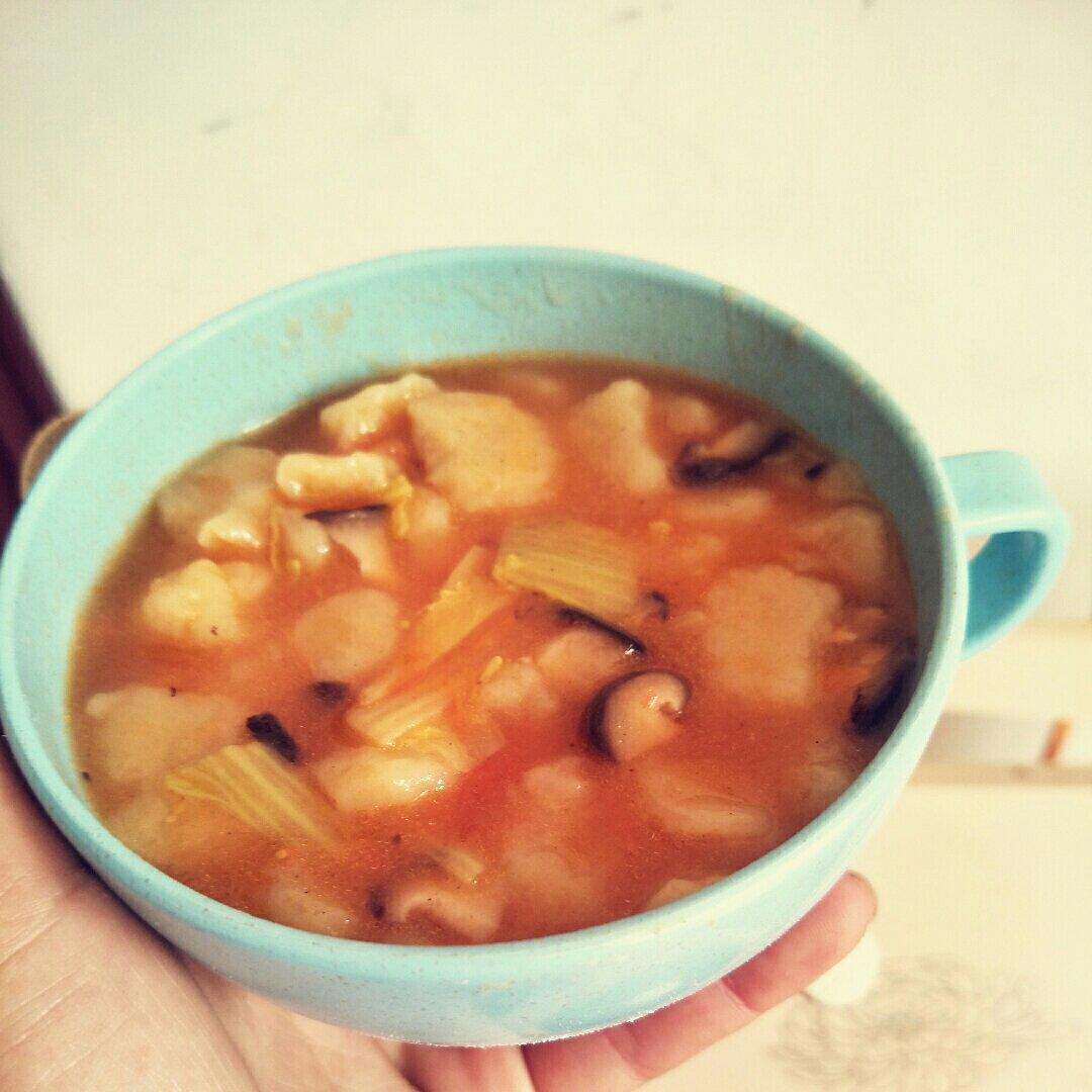 宝宝辅食：西红柿蘑菇疙瘩汤—酸甜开胃，热乎乎喝下一大碗！8M+