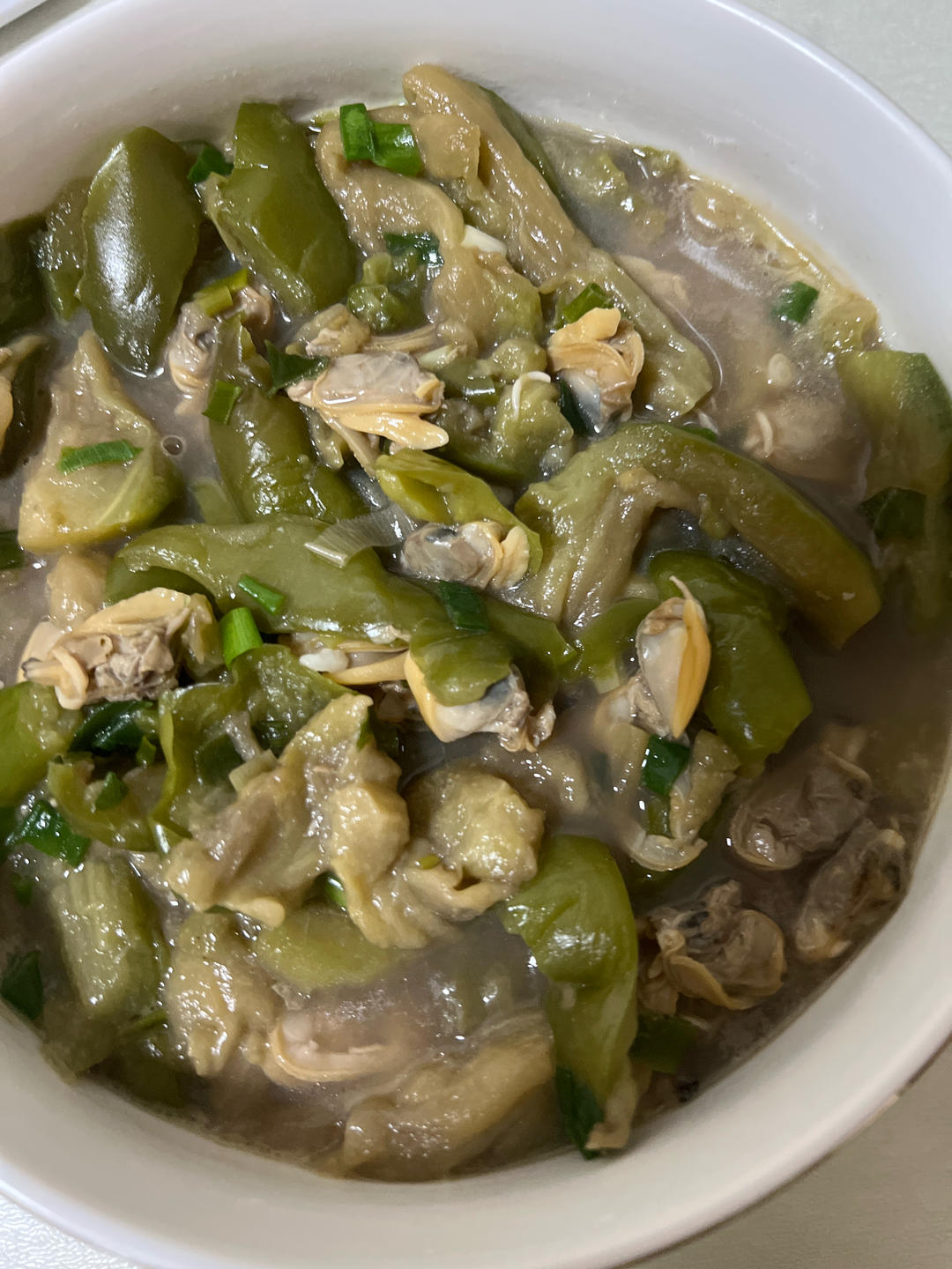 蚬子肉炖茄子