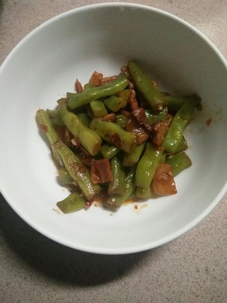 五花肉炒四季豆的做法