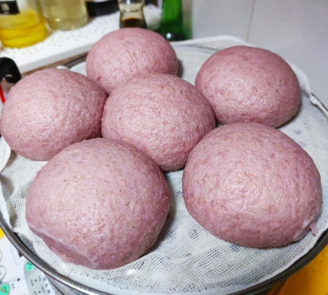 奶香紫薯馒头（一次发酵）