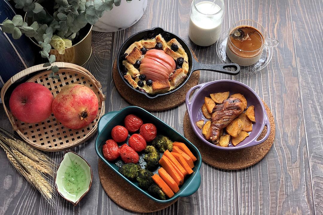 蛋奶烤蘋果吐司