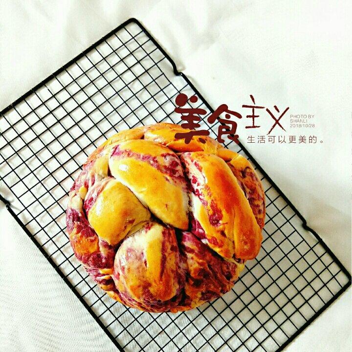 入门级不用揉出膜的手撕紫薯面包无黄油版