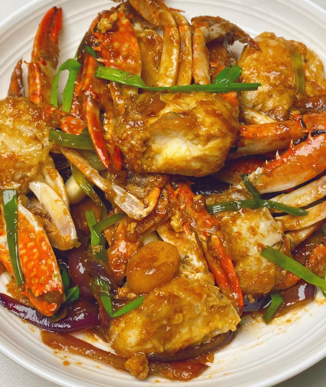 葱姜爆炒梭子蟹🦀️的做法