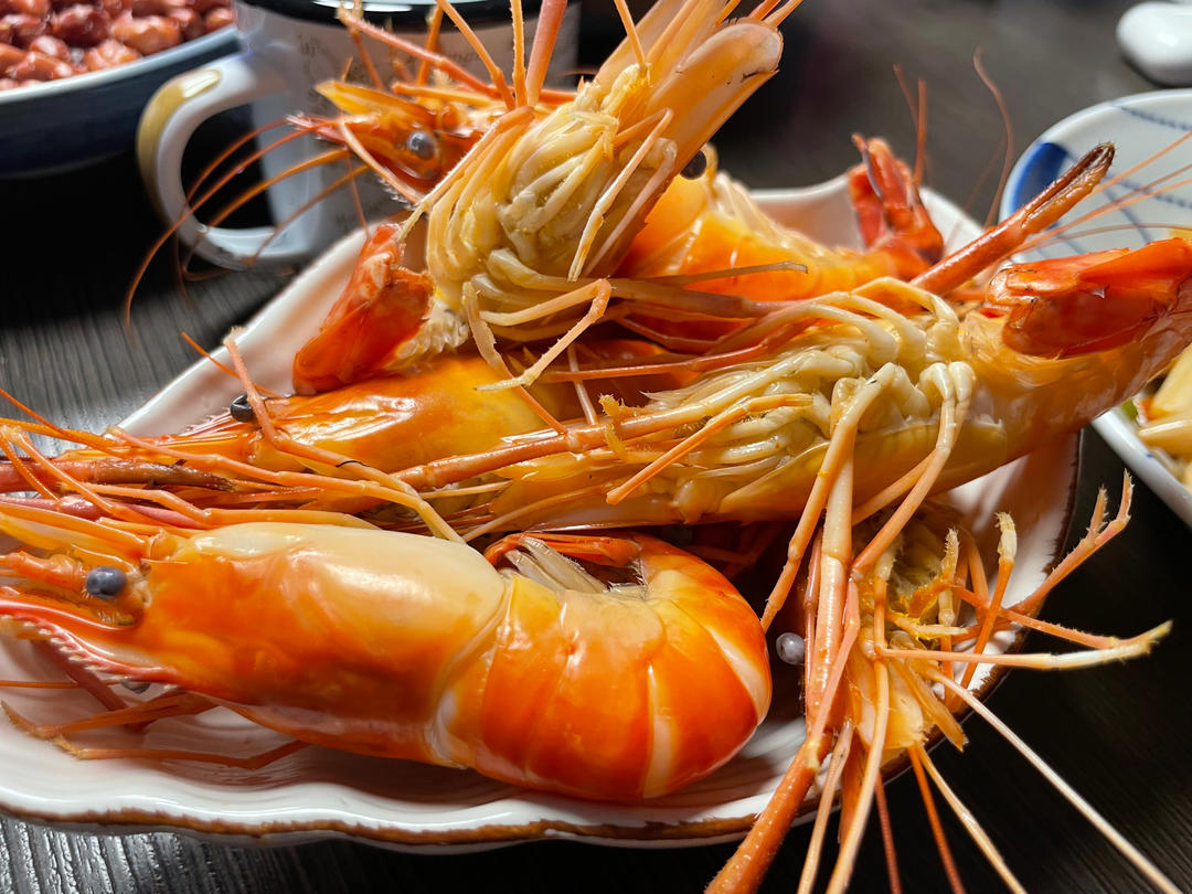 百吃不厌的白灼罗氏虾🦐
