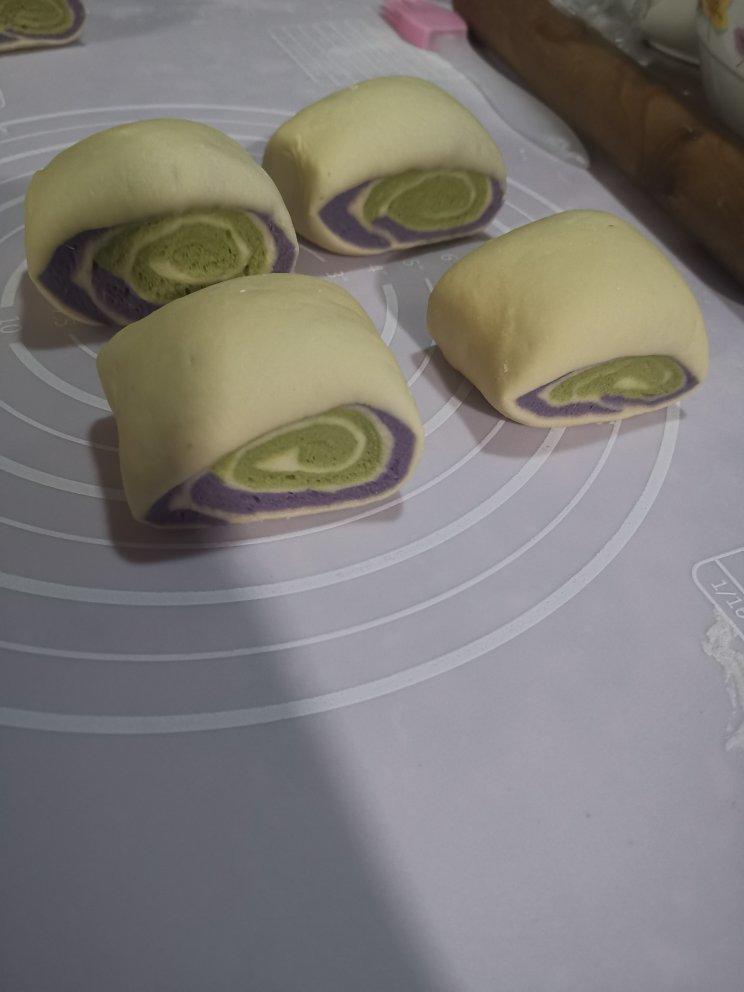 So easy！紫薯双色花卷，双色馒头