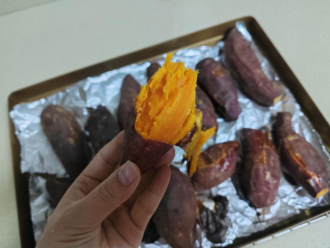 【糯唧唧的烤红薯】糖油四溢皮肉分离外糯里嫩吸溜着吃！
