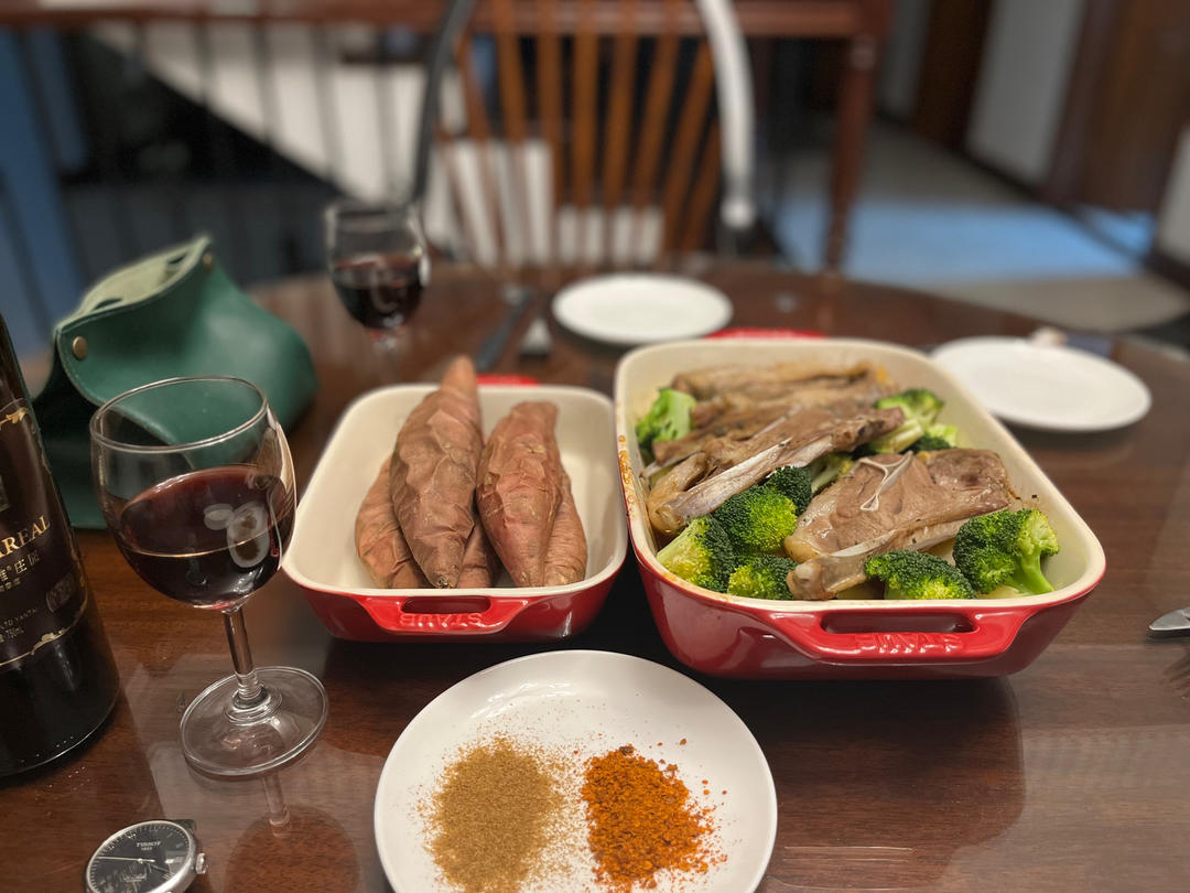 鲜蔬烤羊排(先蒸再烤)