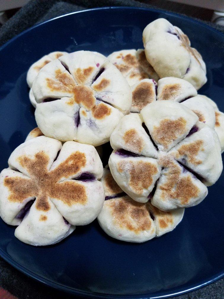 奶香紫薯发面饼