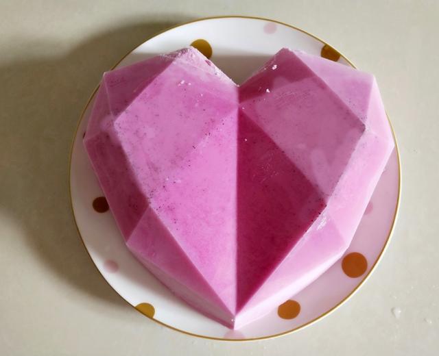 3d立体钻石爱心慕斯蛋糕（7寸）