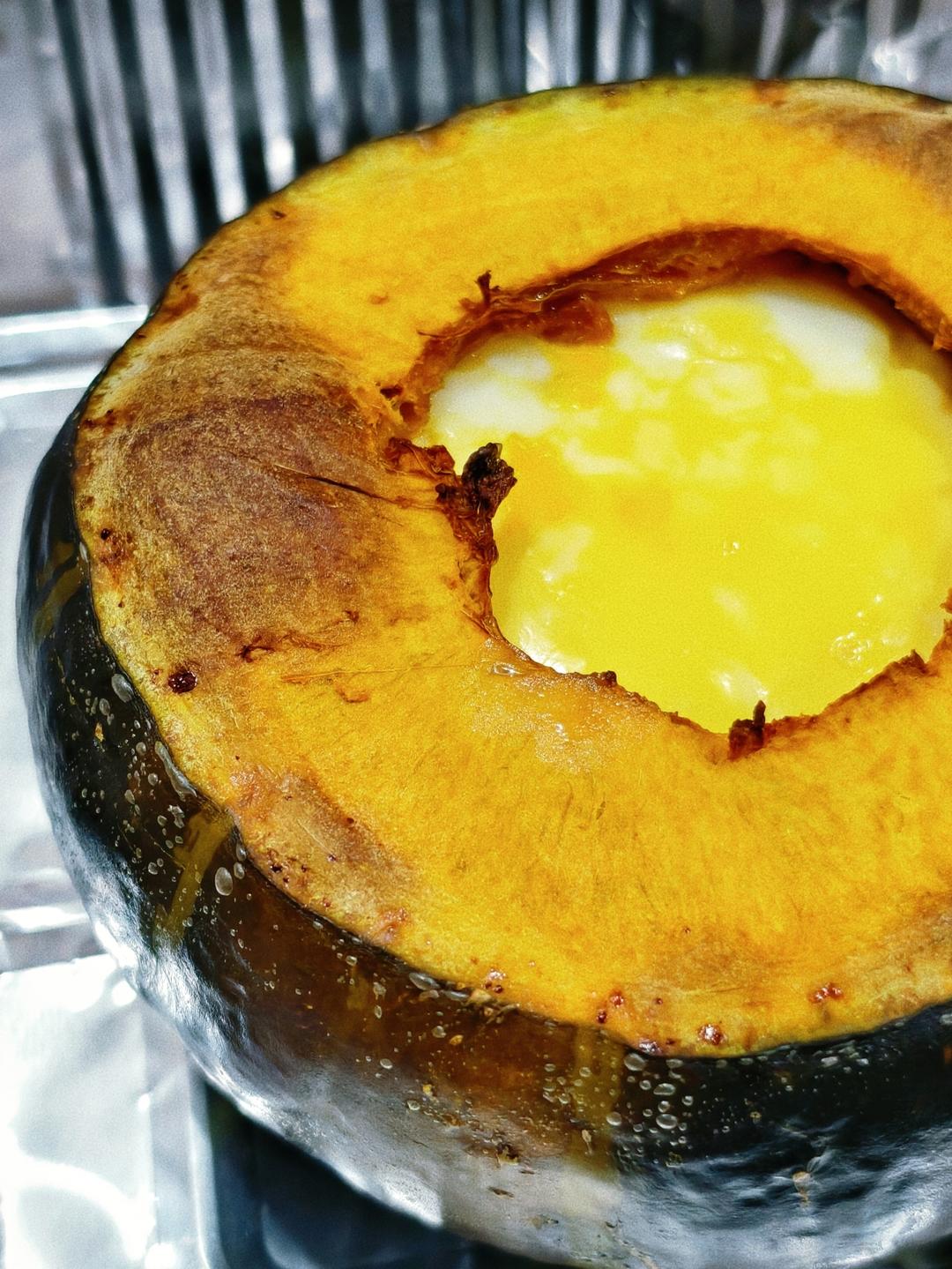 烤🎃贝贝南瓜牛奶鸡蛋布丁(空气炸锅版)低热