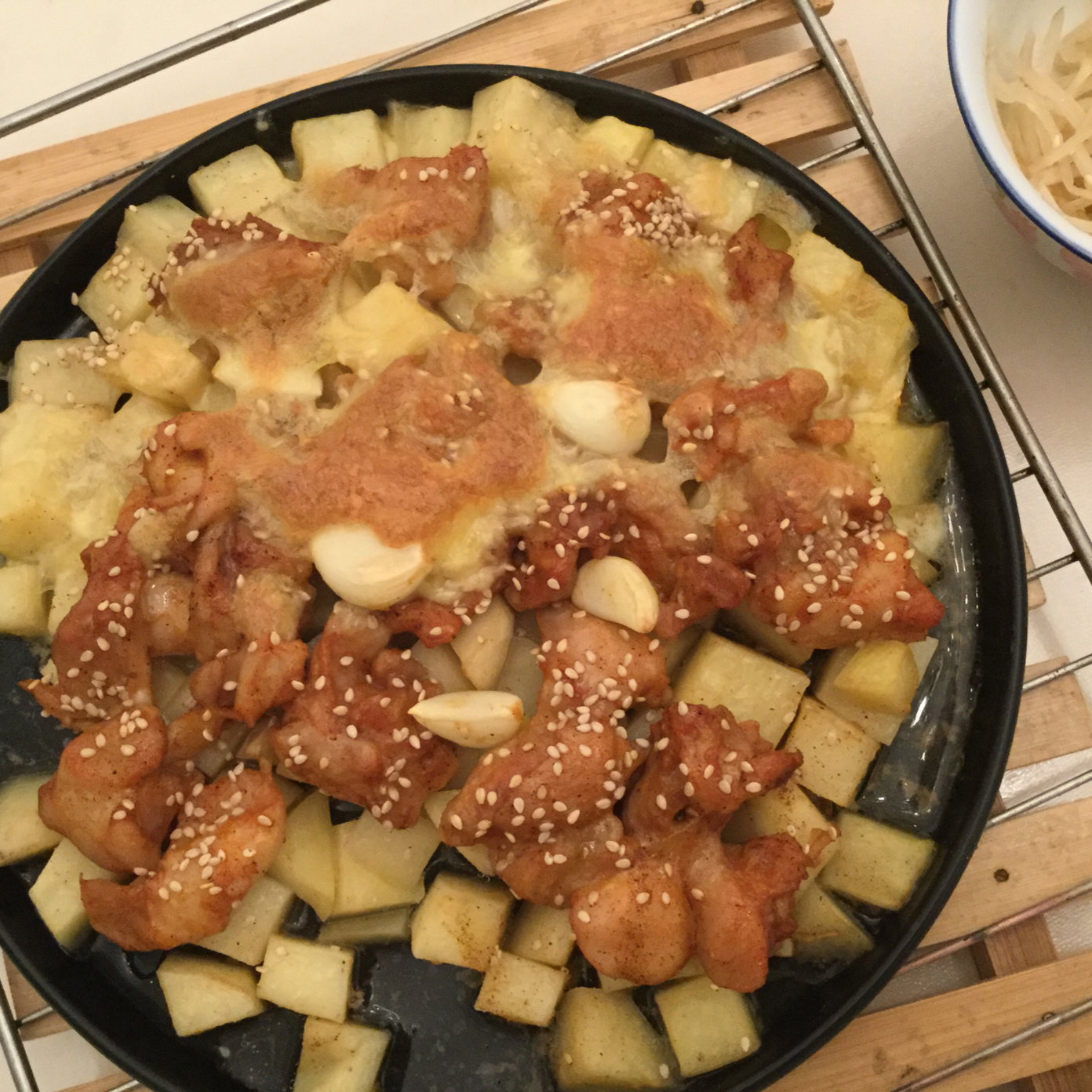 新奥尔良烤鸡腿土豆