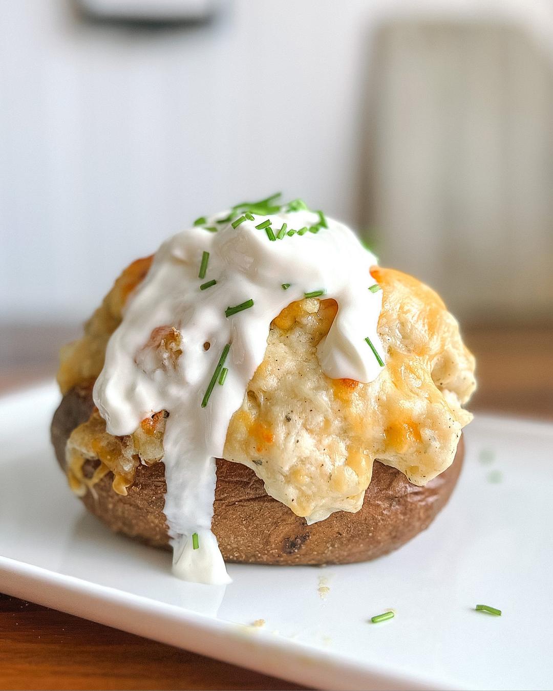 酸奶油芝士焗烤大土豆「微波炉」