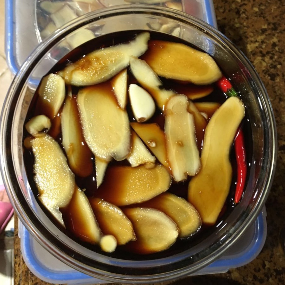 蓝色-58做的酱油泡嫩姜