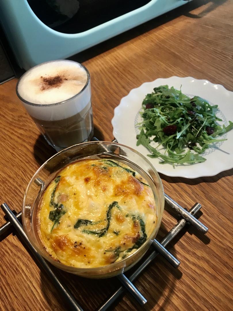 菠菜培根意式蛋饼Spinach&bacon frittata