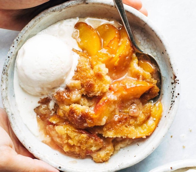 美国南方传统甜品peach Cobbler 水蜜桃馅饼酥皮黄桃馅饼厚皮水果派可做无糖甜品的做法步骤图 大宝栗子happylife 下厨房 美国南方传统甜品peach Cobbler 水蜜桃馅饼酥皮黄桃馅饼厚皮水果派可做无糖甜品的做法步骤图 大宝栗子happylife 下厨房