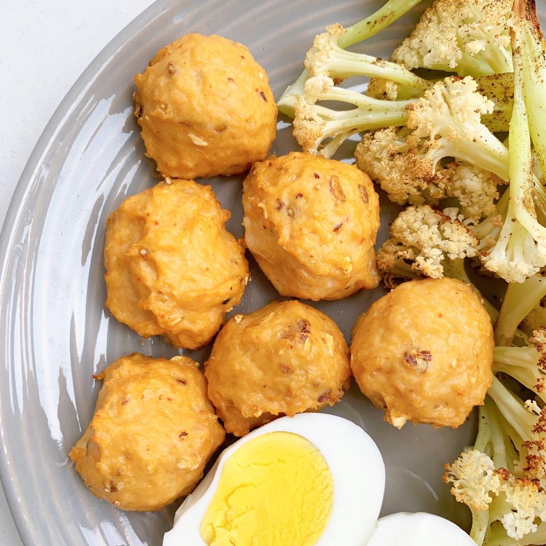 减脂三餐| 无油燕麦麸甜辣鸡米花丸子