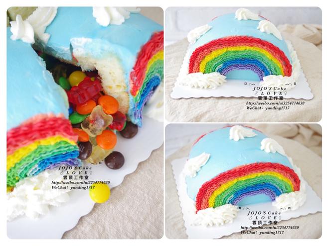 切开有惊喜的彩虹造型蛋糕的做法