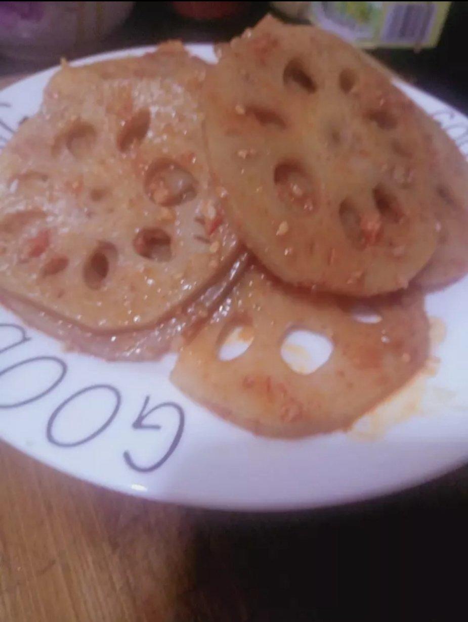 凉拌藕片（放小米椒与辣椒粉的区别）