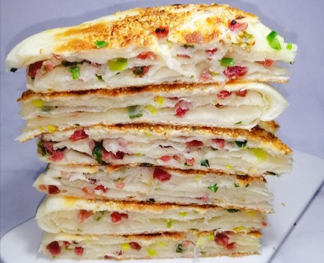 香肠葱香千层饼的做法