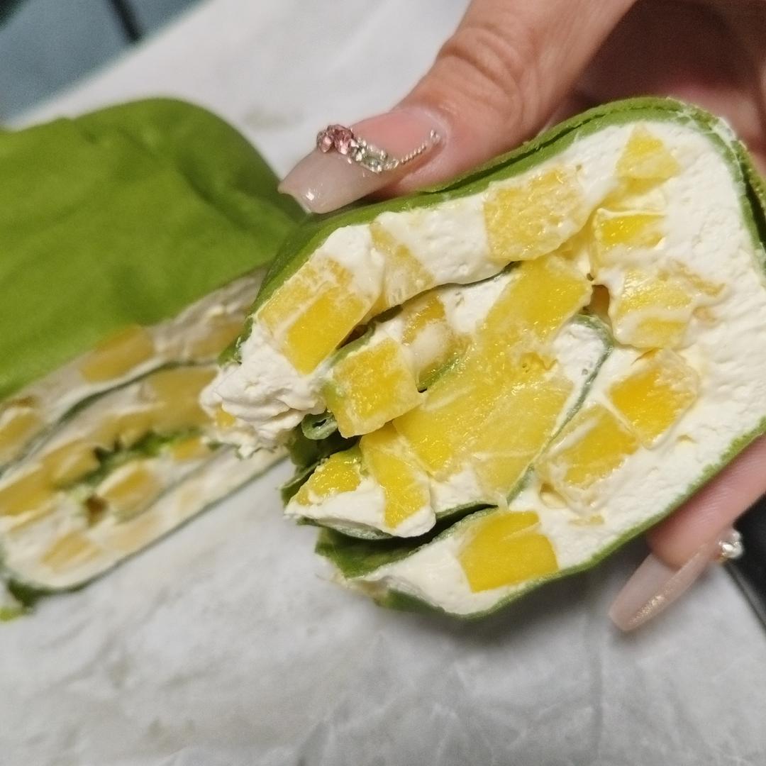 抹茶渐变千层，分享超薄饼皮的摊法