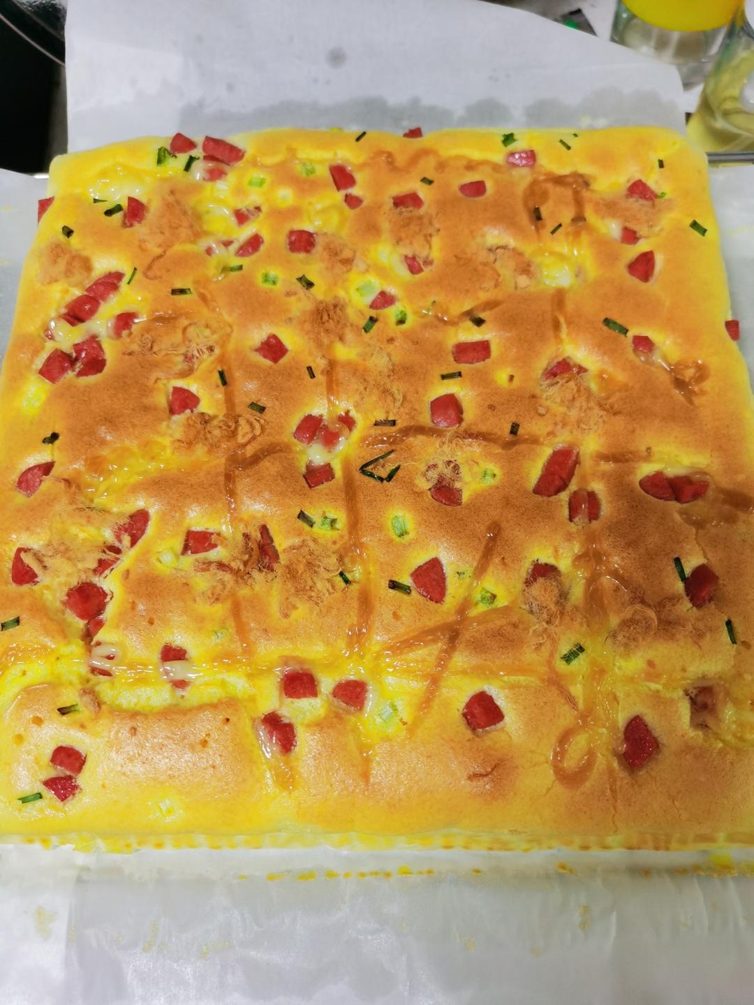 火腿香葱肉松蛋糕