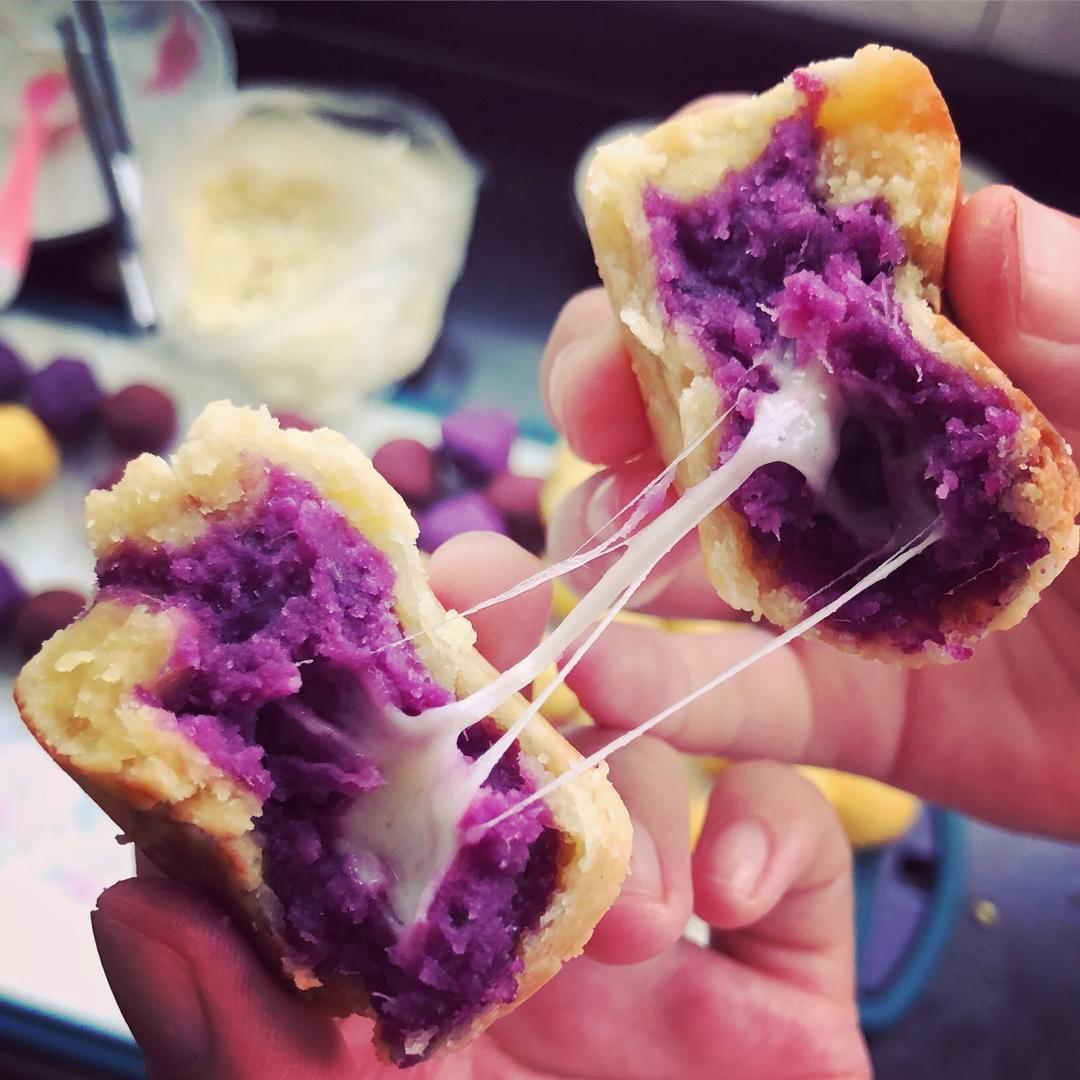 网红紫薯芝士爆浆仙豆糕