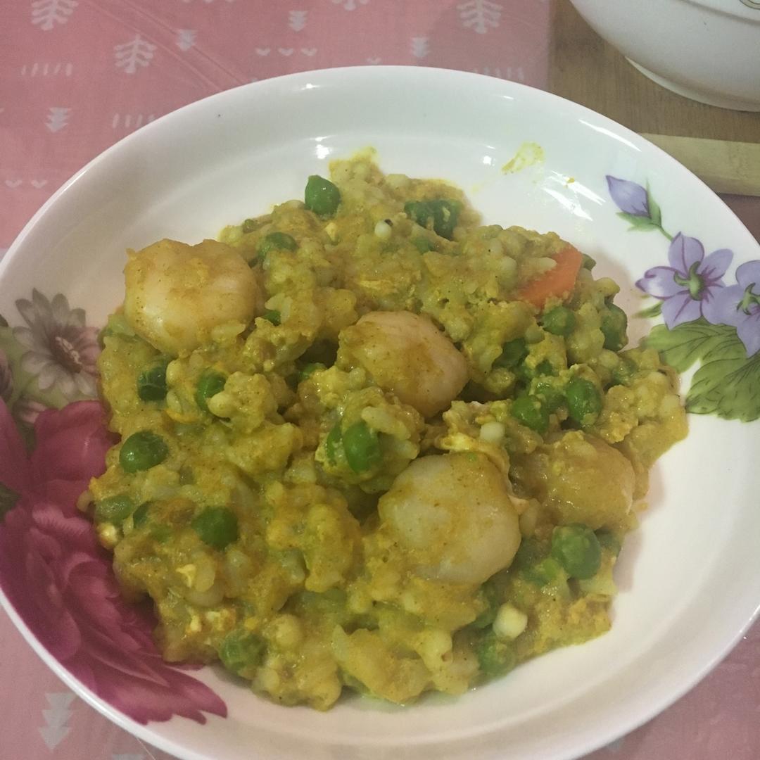 咖喱虾仁炒饭