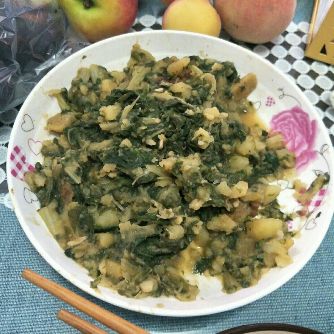 腌猪肉烩小白菜