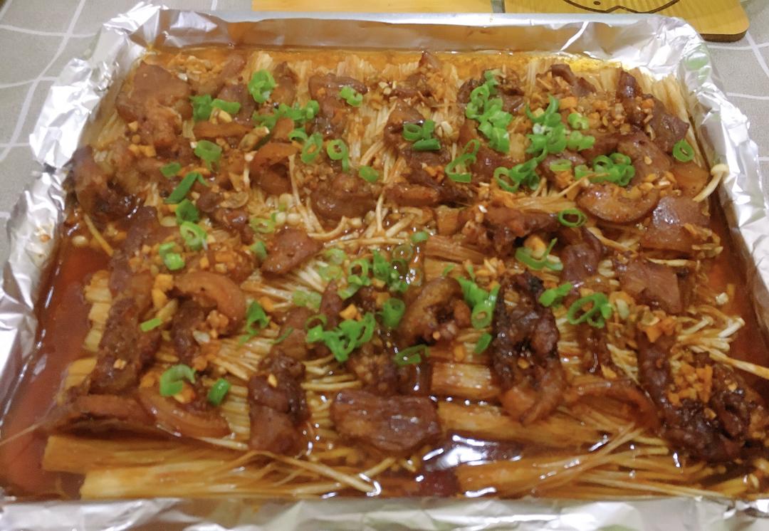 烤 瘦肉+金针菇🍄