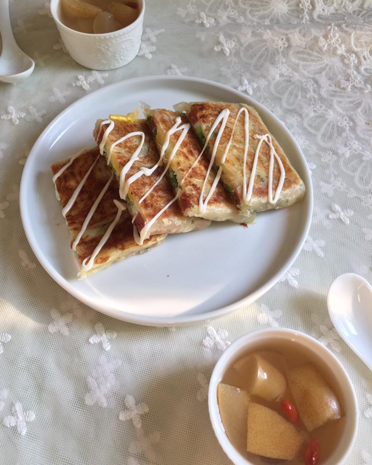 午餐肉鸡蛋酥饼