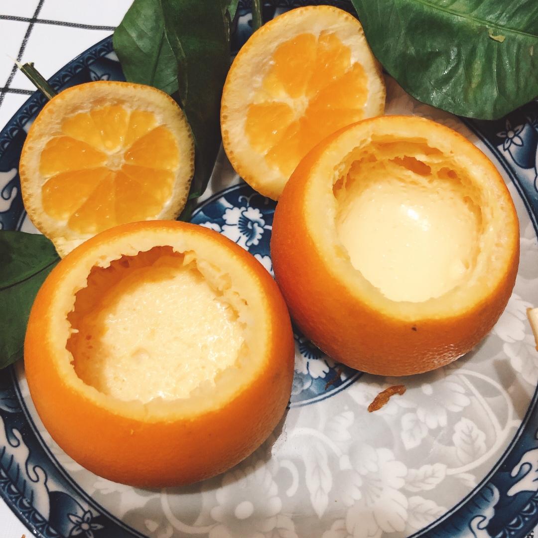 懒人甜品🍮｜橙香双皮奶蒸蛋