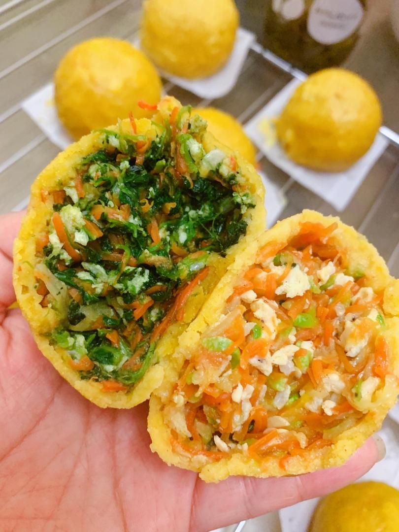 减脂之玉米面菜团（无油版）