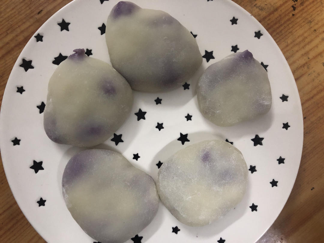 免烤箱❗️糯叽叽超好吃的紫薯香芋糯米饼