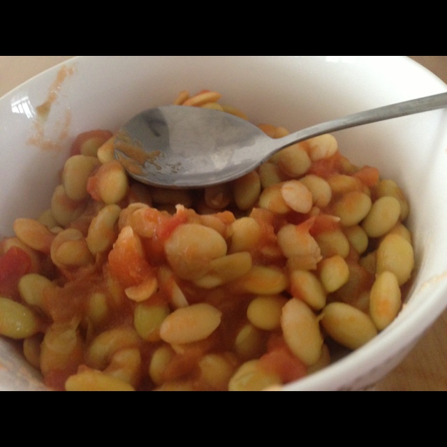 西红柿焗黄豆