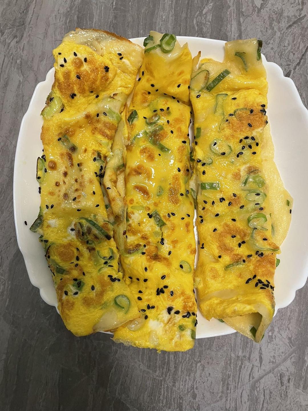 早餐香葱鸡蛋饼