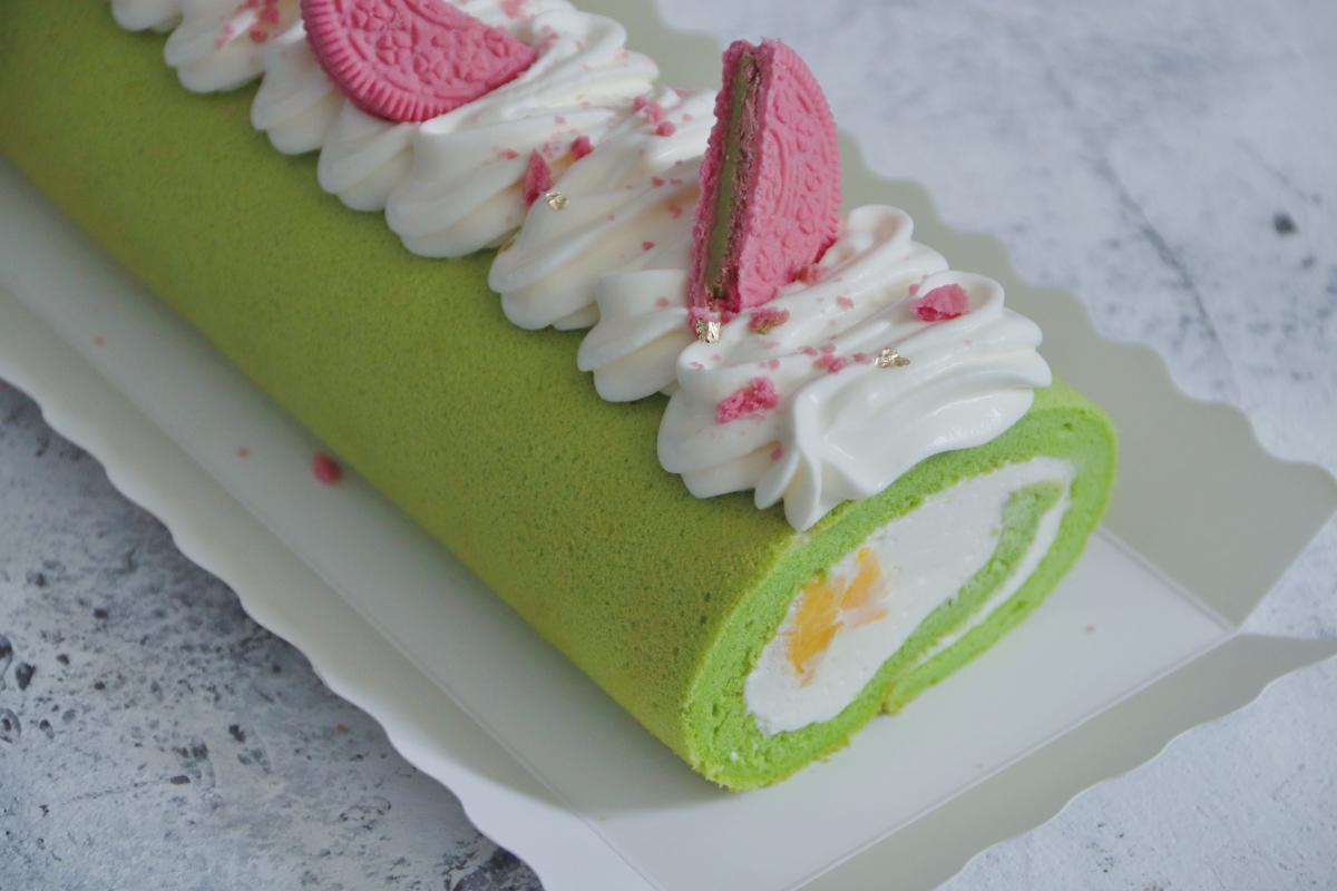 绿蛋糕-斑斓蛋糕卷的做法 步骤16