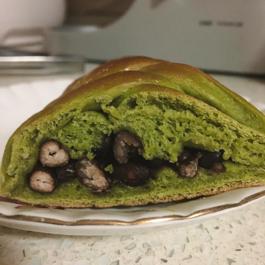 抹茶红豆面包