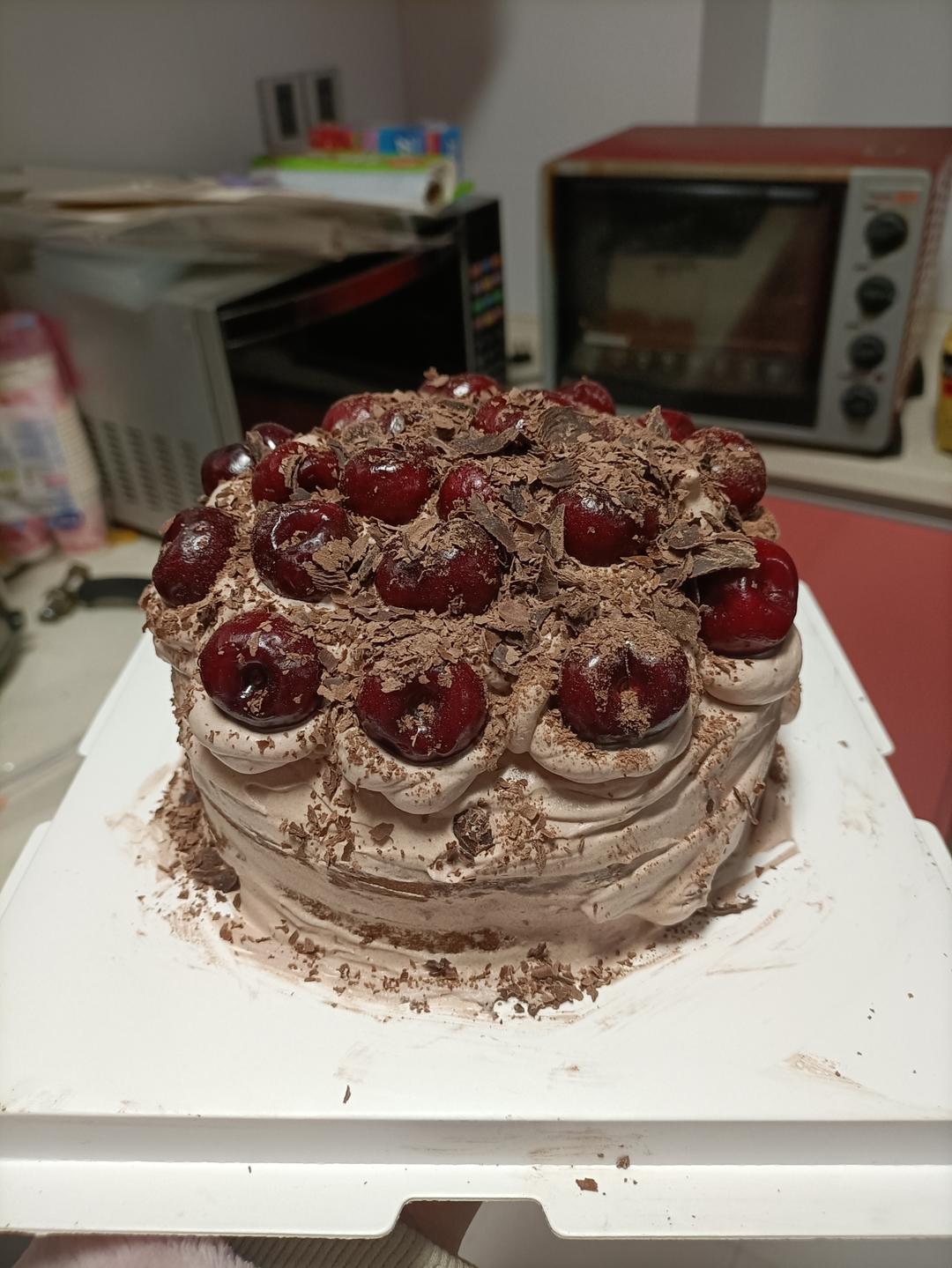 车厘子巧克力裸蛋糕，无酒精版黑森林