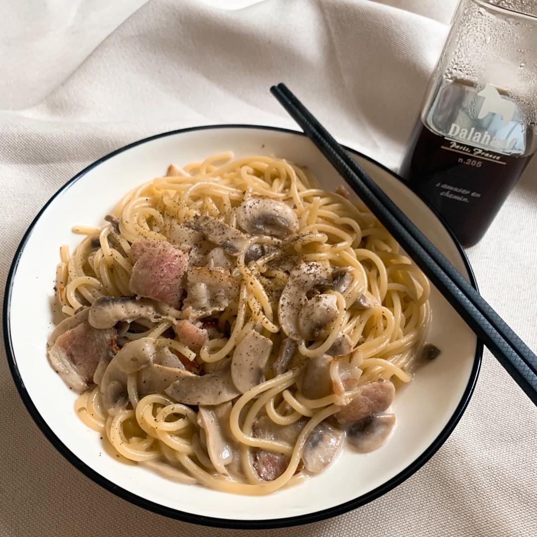 低脂版培根口蘑意大利面