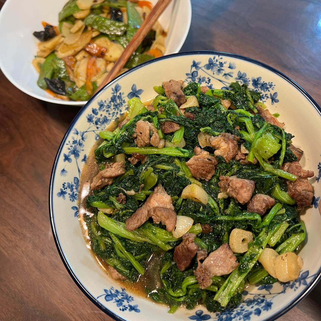 苔菜炒肉片