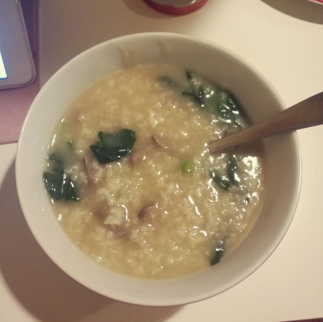 生滚青菜猪肝粥
