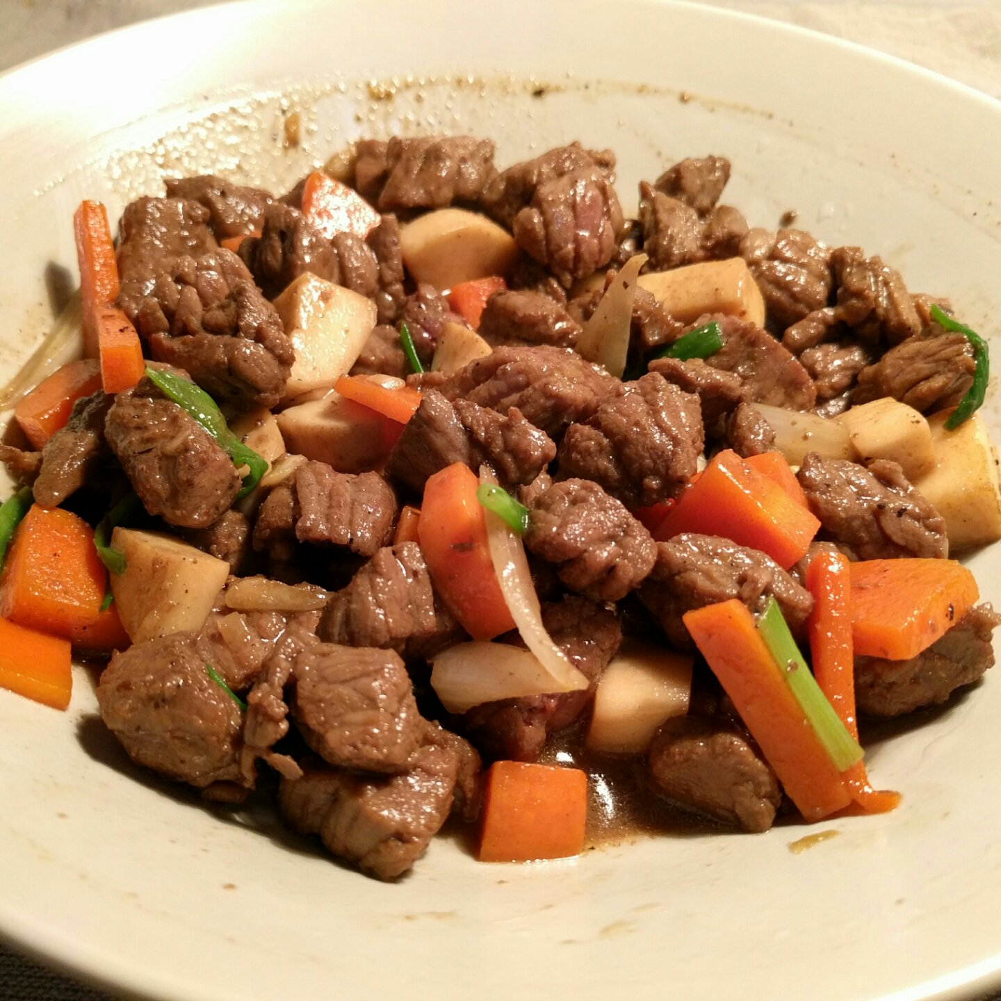 黑椒杏鲍菇牛肉粒