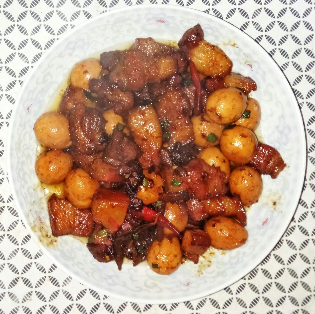 加了鹌鹑蛋后，这盘红烧肉，美味的逆天啦——鹌鹑蛋烧肉（孔瑶食谱）