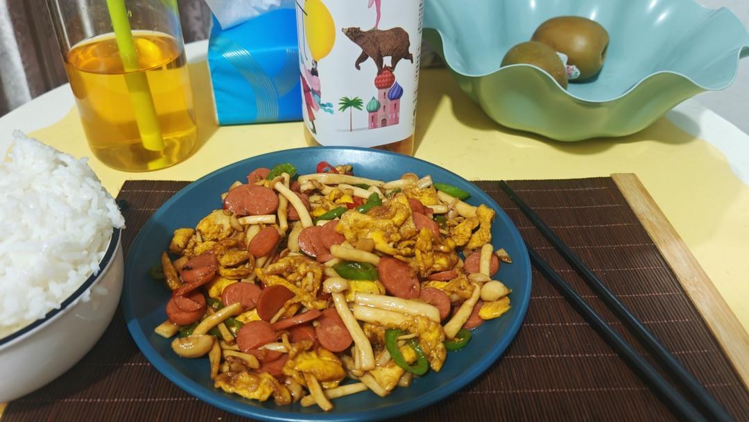 白玉菇炒火腿