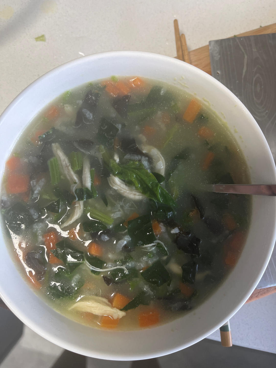 香菇鸡丝粥